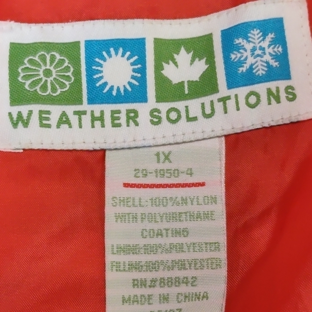 Weather Solutions Women's Jacket Orange Insulated Size 1X - Picture 11 of 12
